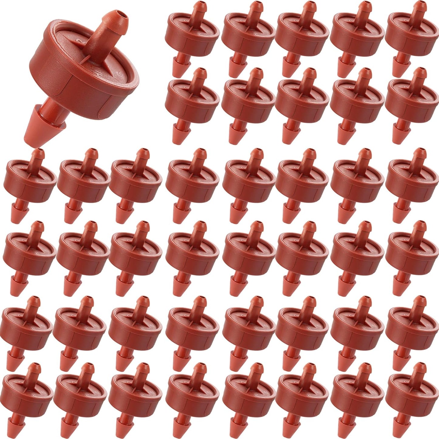 60Pcs 2 GPH Pressure Compensating Irrigation Spot Drippers,Constant Flow Barb Outlet Watering Dripper Emitters Heads Parts for 1/4 Inch Watering Tubing Line for Garden Pots Plants Irrigation Systems