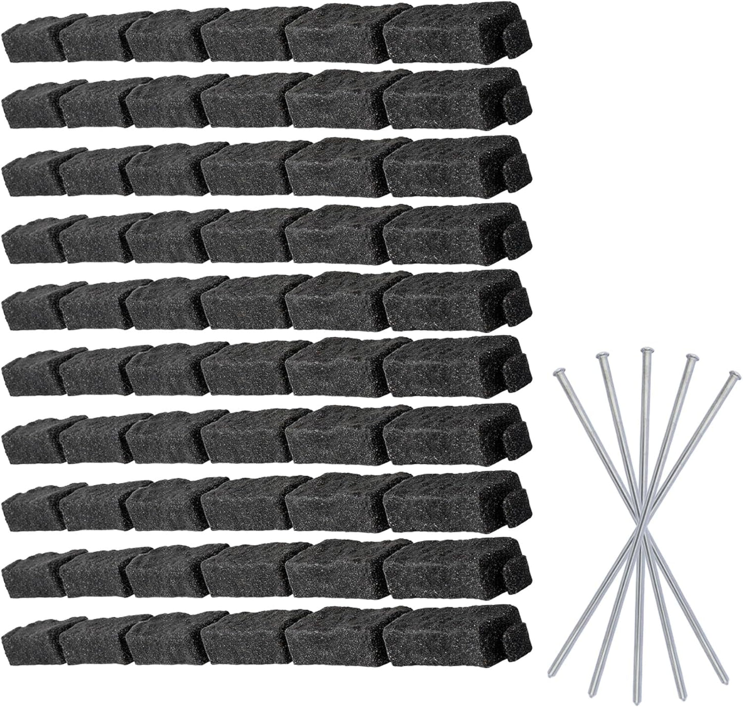 Beuta Landscape Edging | Garden Edging Border | Faux Stone Bricks for Lawn edging, Flower beds, Pathways & Yard Edging– 10 Packs | Each Section Has 6 Bricks 48"L x 4"W x 2.25"H | 30 Spikes |Charcoal