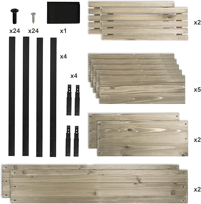 Raised Garden Bed, Metal Leg Wood Planter Boxes with Folding Storage Shelf,Elevated Planter Box for Growing Fresh Herbs, Vegetables, Flowers Great for Outdoor Patio, Deck, Balcony（Gray）