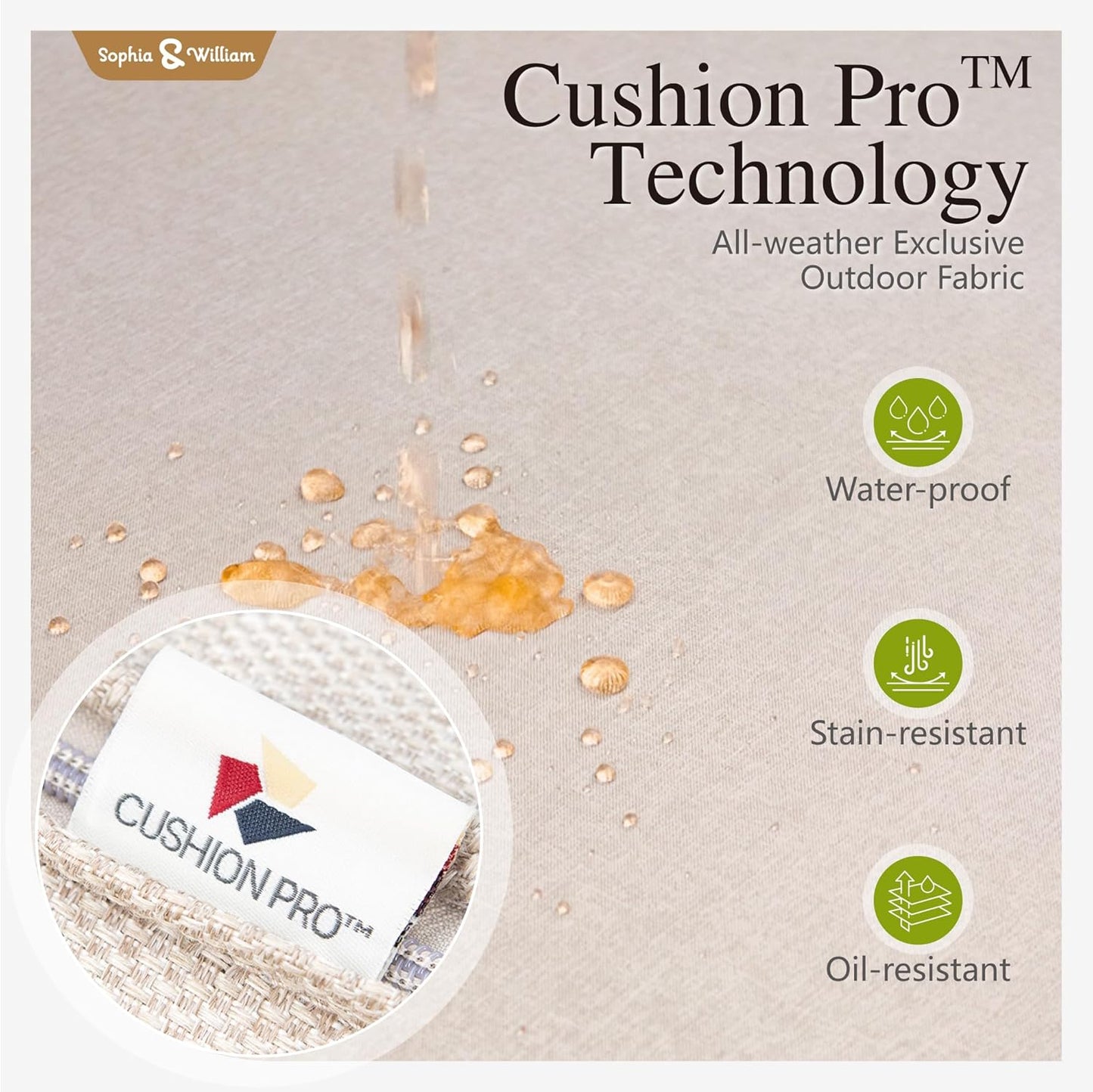 Sophia & William 5 Pieces Outdoor Patio Furniture Set with Gas Fire Pit Table, Patio Conversation Set with 4 Extra Large & High Back Motion Sofa Chairs & 28-Inch Fire Pit