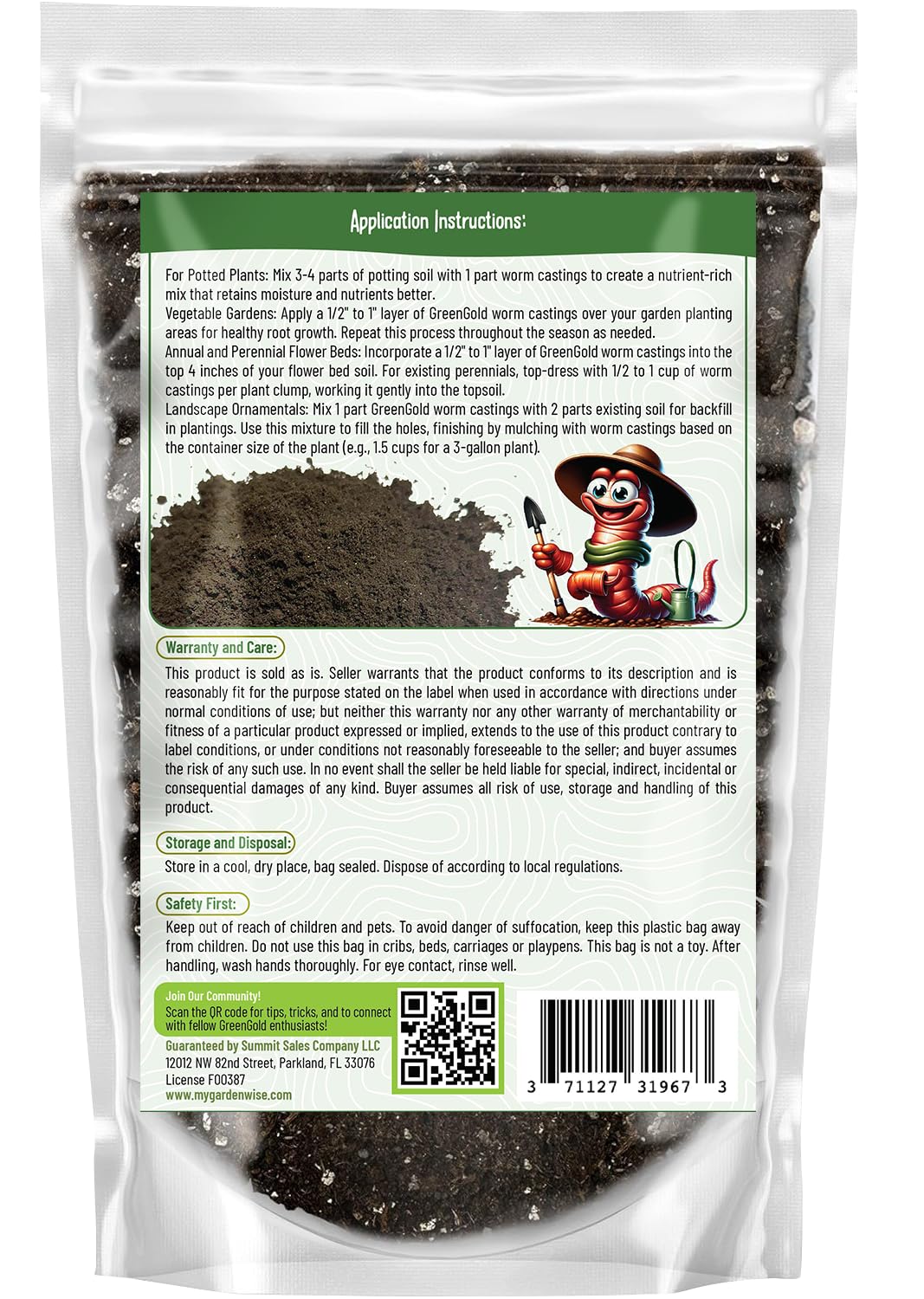 Organic Worm Castings Premium Worm Castings Fertilizer for Nutrient-Rich Soil and Healthy Growth (1 Quart)