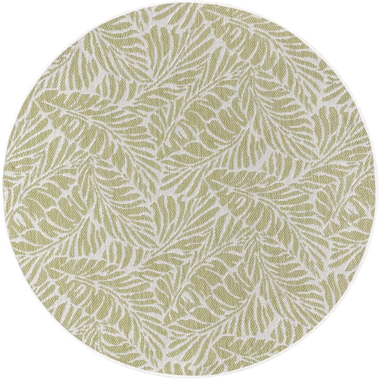 Keen Home Design Terrace Outdoor Round Rug - 5ft Round Washable Indoor/Outdoor Rug for Patio, Kitchen, Balcony, Beach, Garden, Deck and Porch, Size: 5'3" Round