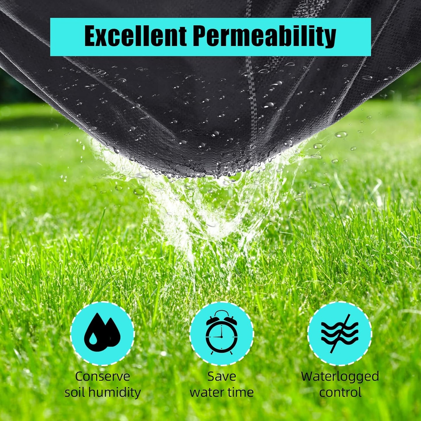 Towallmark 4ft x 250ft Premium Weed Barrier Landscape Fabric, 5oz Heavy Duty, Weed Control Fabric, High Permeability Good for Flower Bed, Driveway Fabric Ground Cover