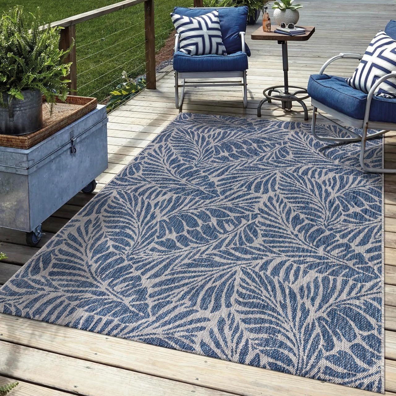 Keen Home Design Terrace Outdoor Area Rug - 9x12 Washable Indoor/Outdoor Rug for Patio, Kitchen, Balcony, Beach, Garden, Deck and Porch, Size: 8'10"x12'