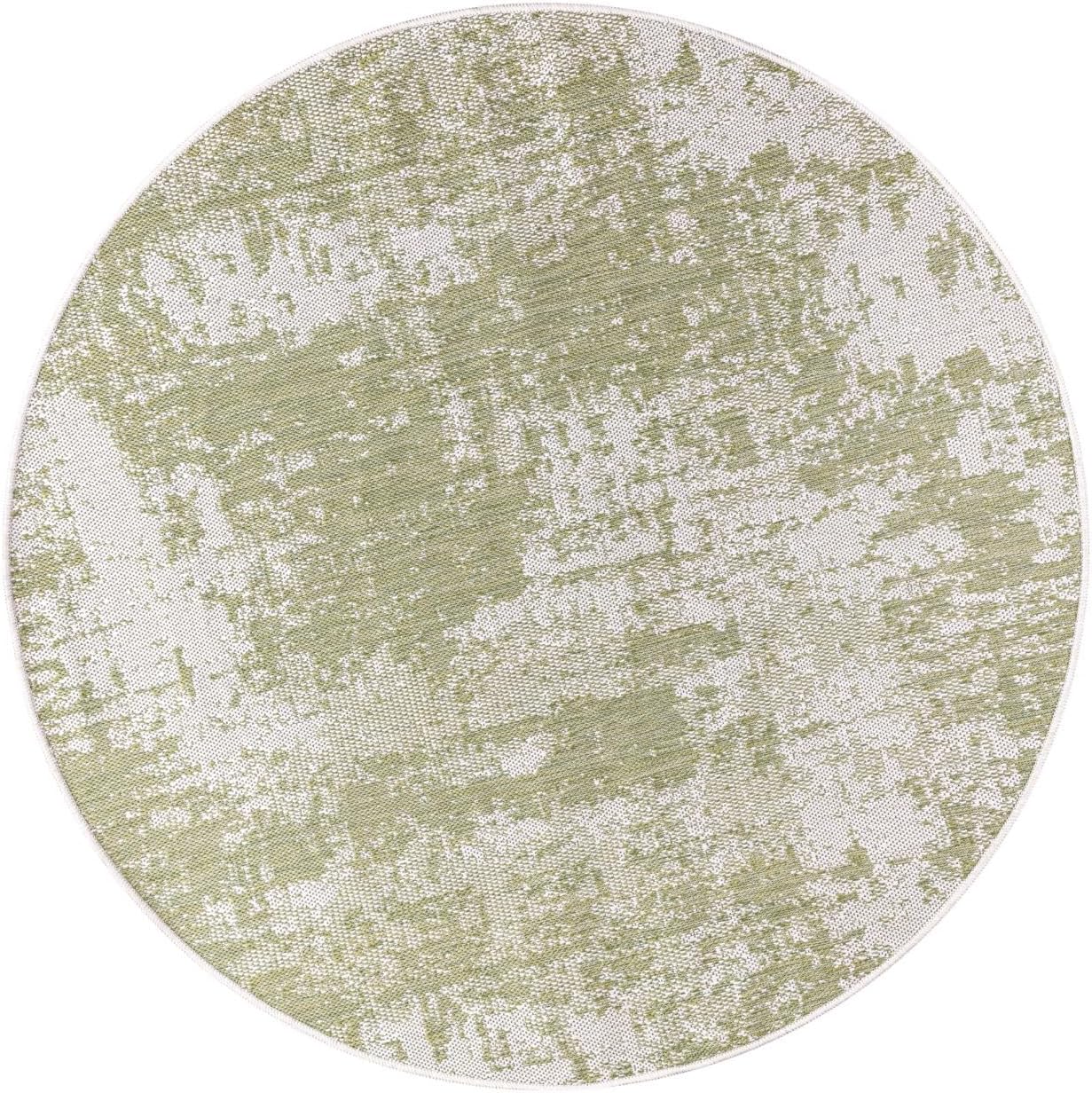 Keen Home Design Terrace Outdoor Round Rug - 8ft Round Washable Indoor/Outdoor Rug for Patio, Kitchen, Balcony, Beach, Garden, Deck and Porch, Size: 7'7" Round