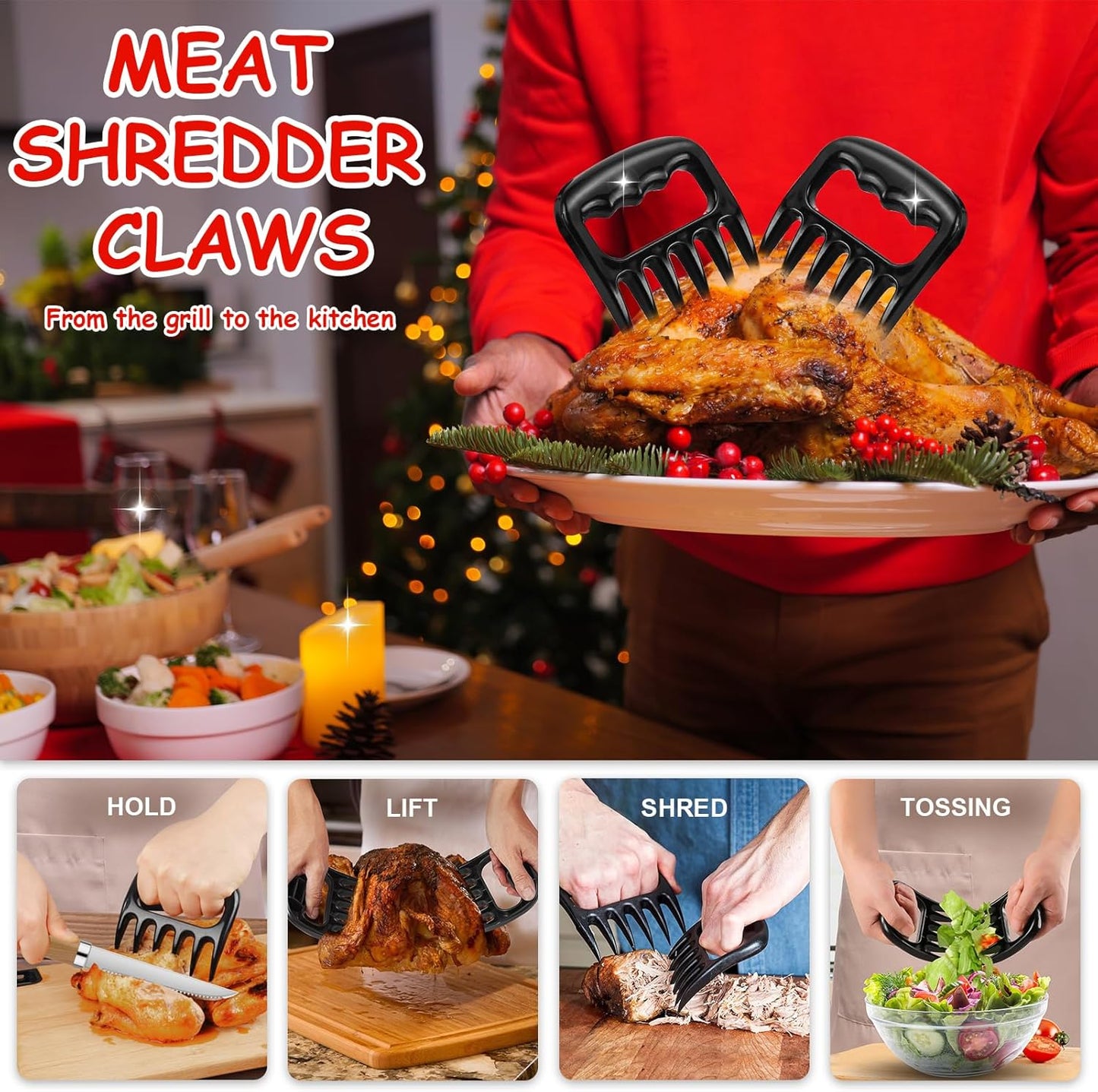 35pcs Deluxe Grilling Gifts Set for Birthday Fathers Day, Stainless Steel BBQ Accessories Kit for Men Dad, Professional Grill Tools Utensils with Scissors, Meat Claws in Aluminum Case Brown