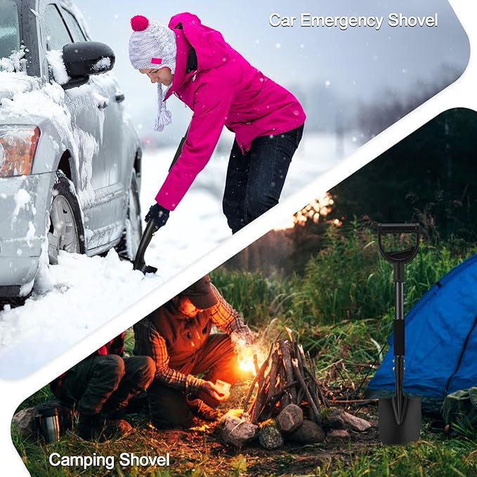 Small Shovel for Digging, 31 Inch Metal Spade Shovel with D-Grip Handle, Lightweight Short Gardening Digging Shovel