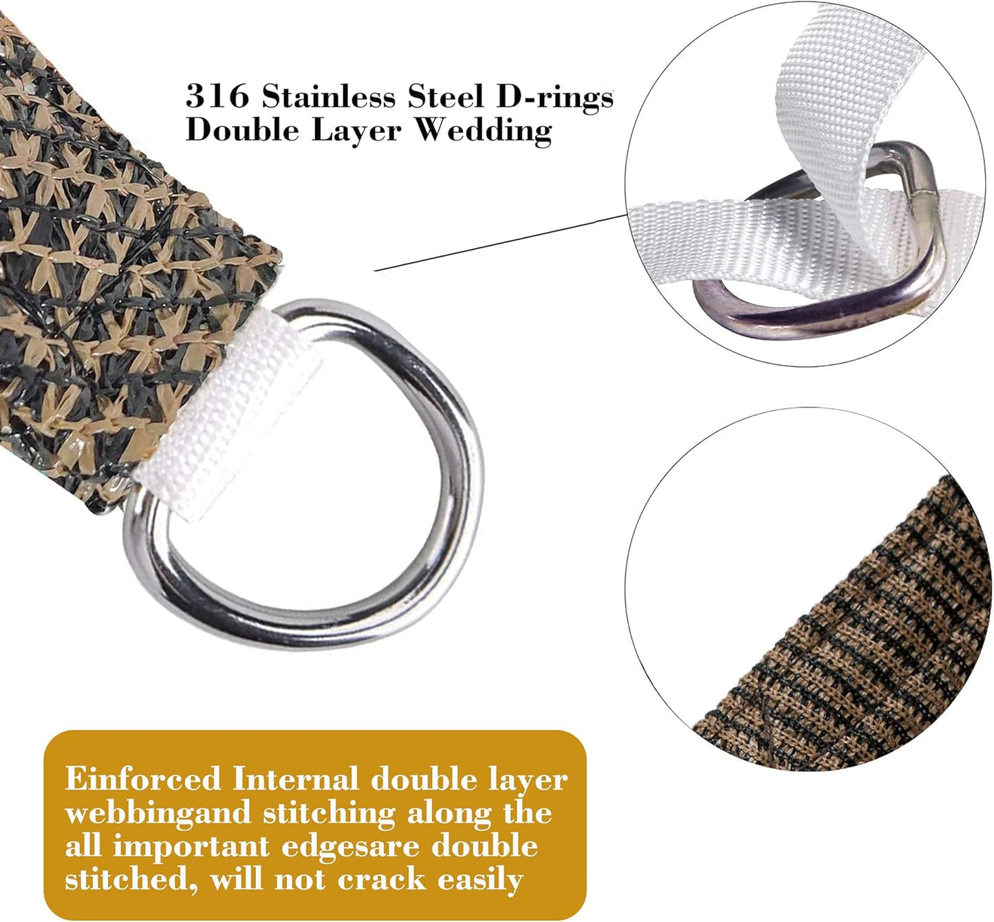 15' x 23' Brown Rectangle Sun Shade Sail SSP1212 Canopy Durable Fabric UV Block Awning,We Make Custom Orders