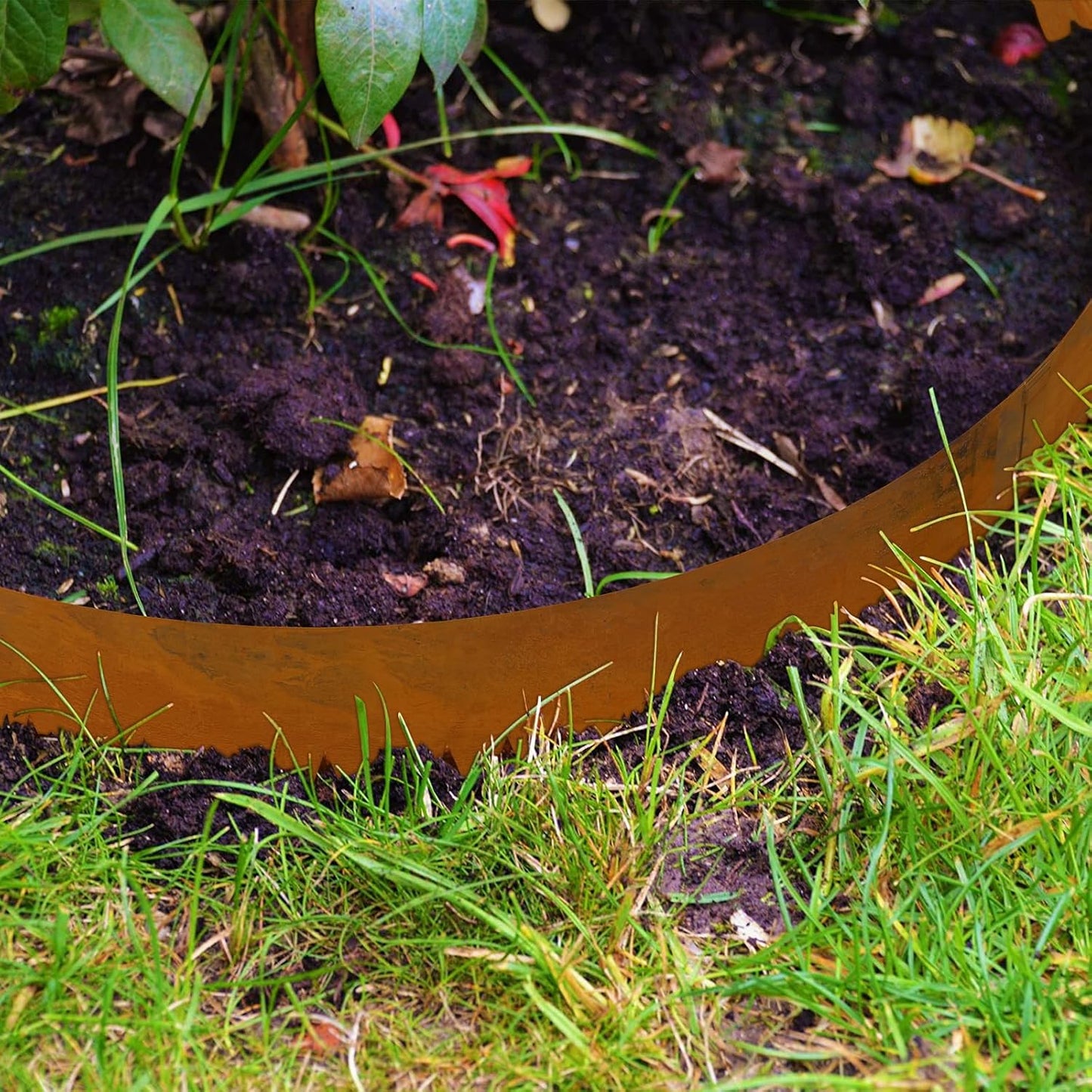 Metal Landscaping Edging, 6Hx40L-Inch Cor Ten Steel Landscape Edging with 6 Clips and Gloves, 6-Pack Unique Rust-Finish Edging, for Enhanced Garden, Yard, Park, Lawn