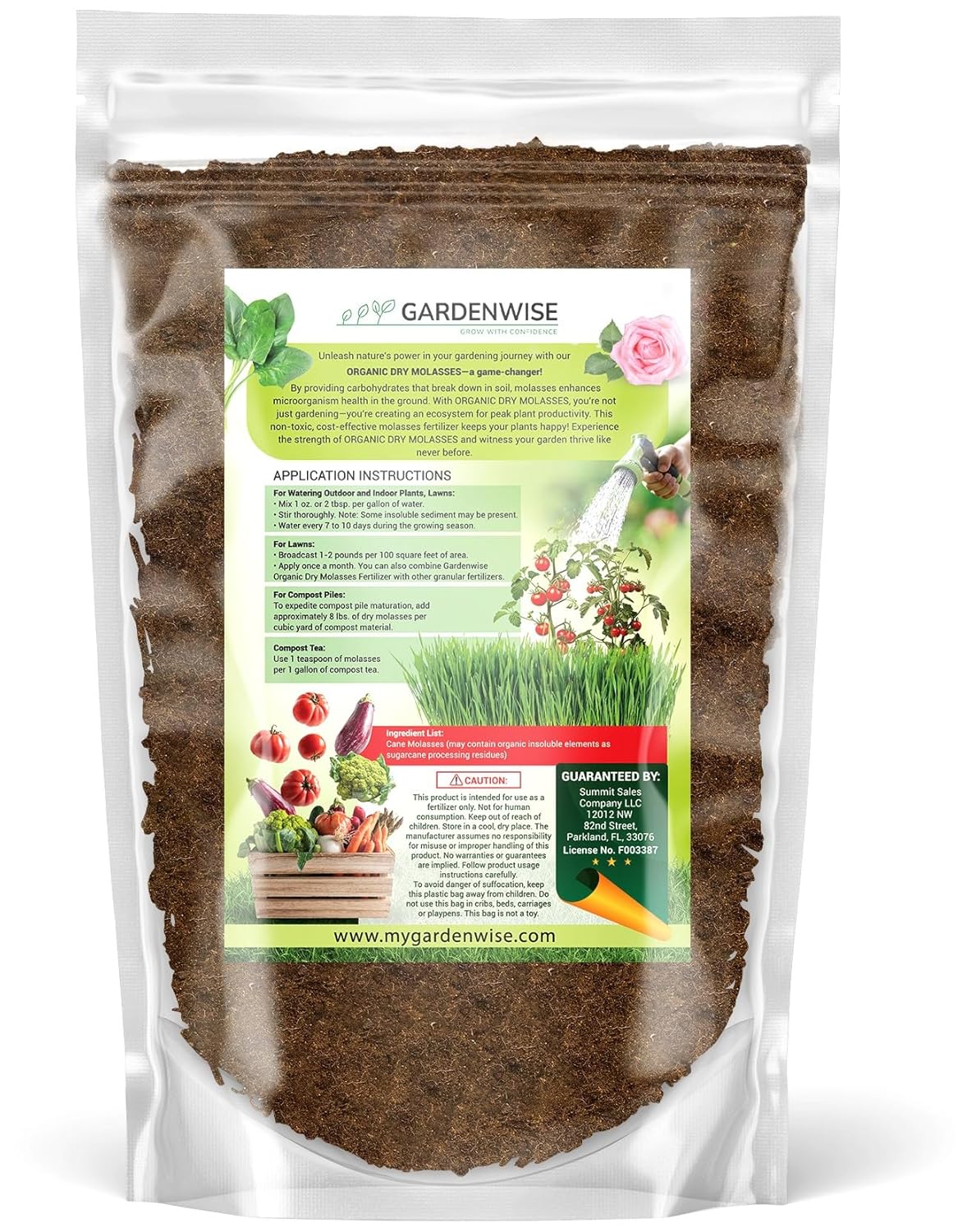 Organic Molasses for Plants - Horticultural Molasses - Ideal for Traditional & Hydroponic Gardening, for Indoor & Outdoor Plants (4 QUARTS)