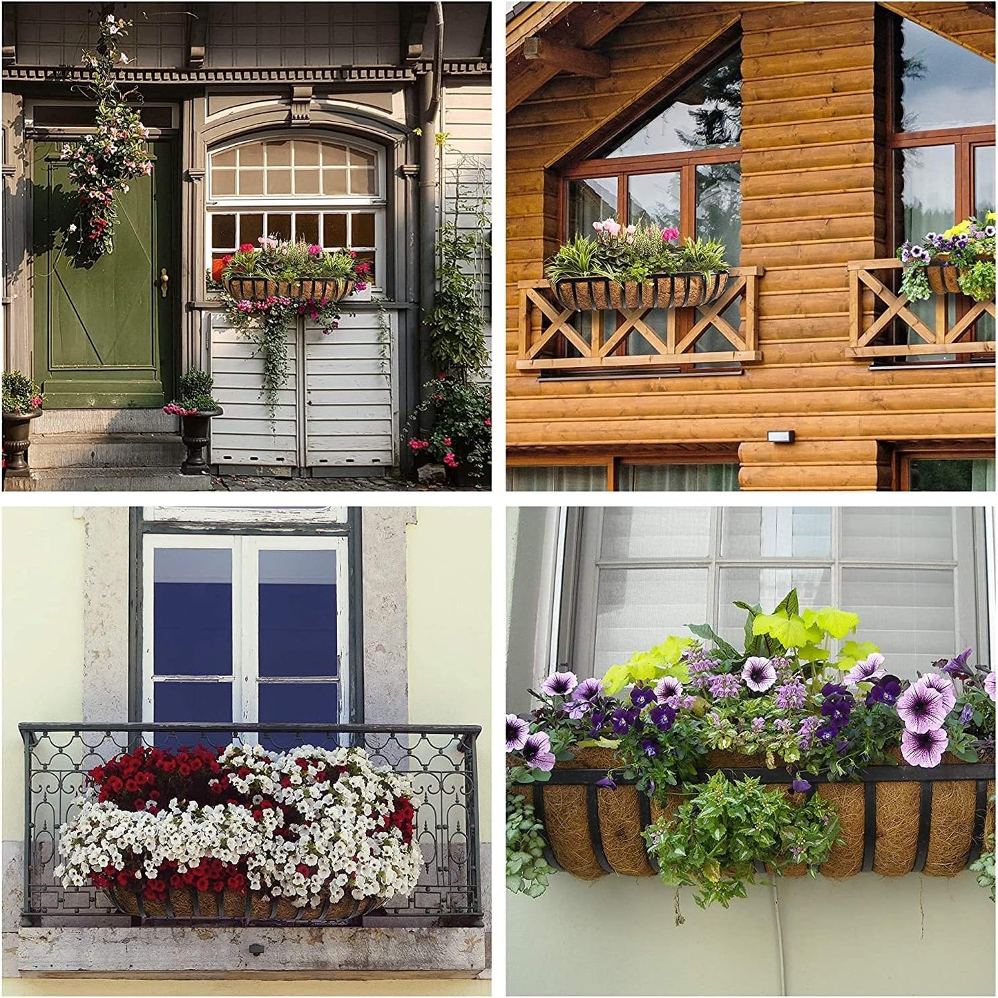 2pcs 36" Natural Replacement Coconut Liner for Window Box Wall Planter Garden Deck Fence Flower Baskets