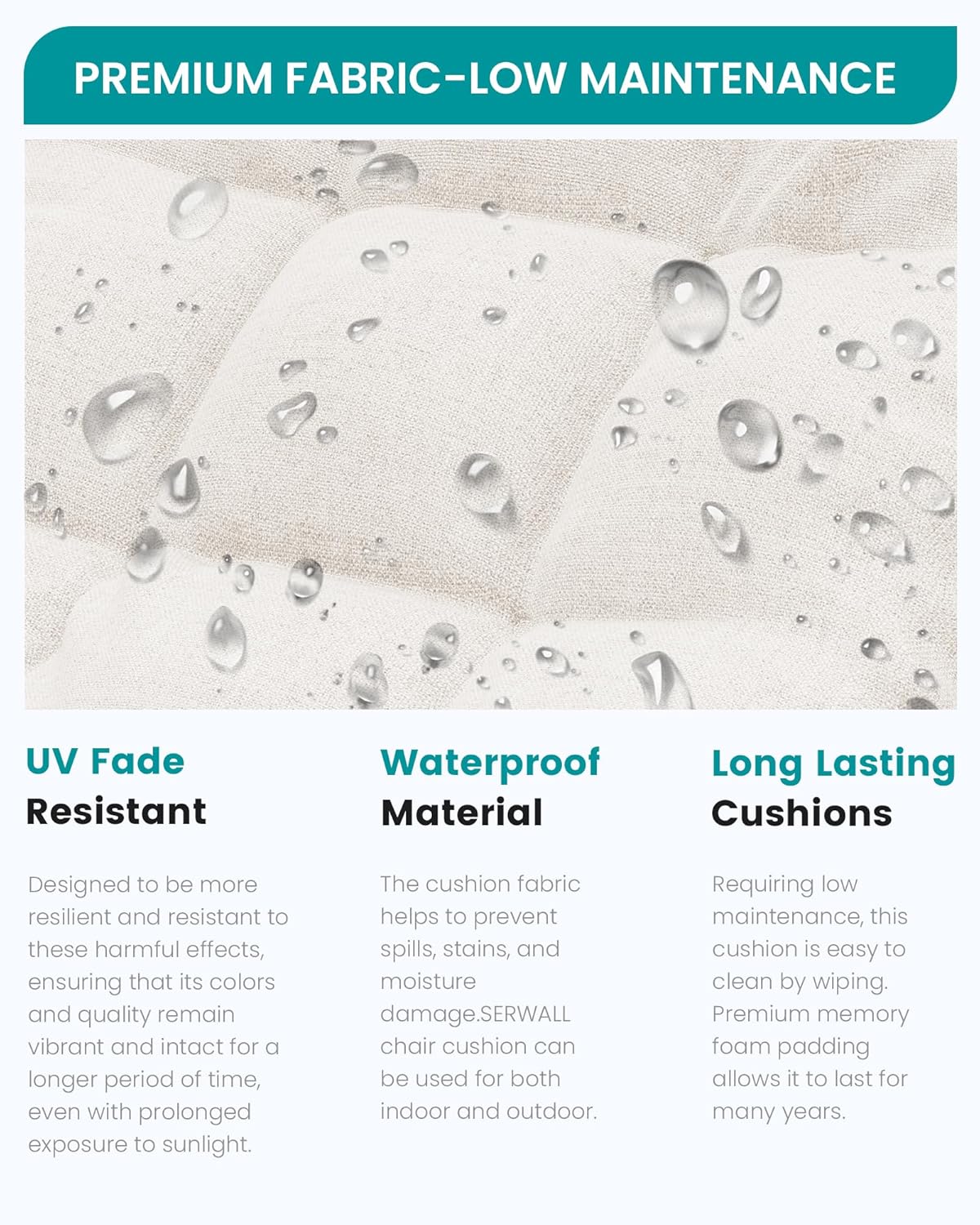 SERWALL Oversized Outdoor Rocking Chair, HDPE Rocker with Cushion, Patio Rocking Chairs for Porch, Blue Chair+Beige Cushion