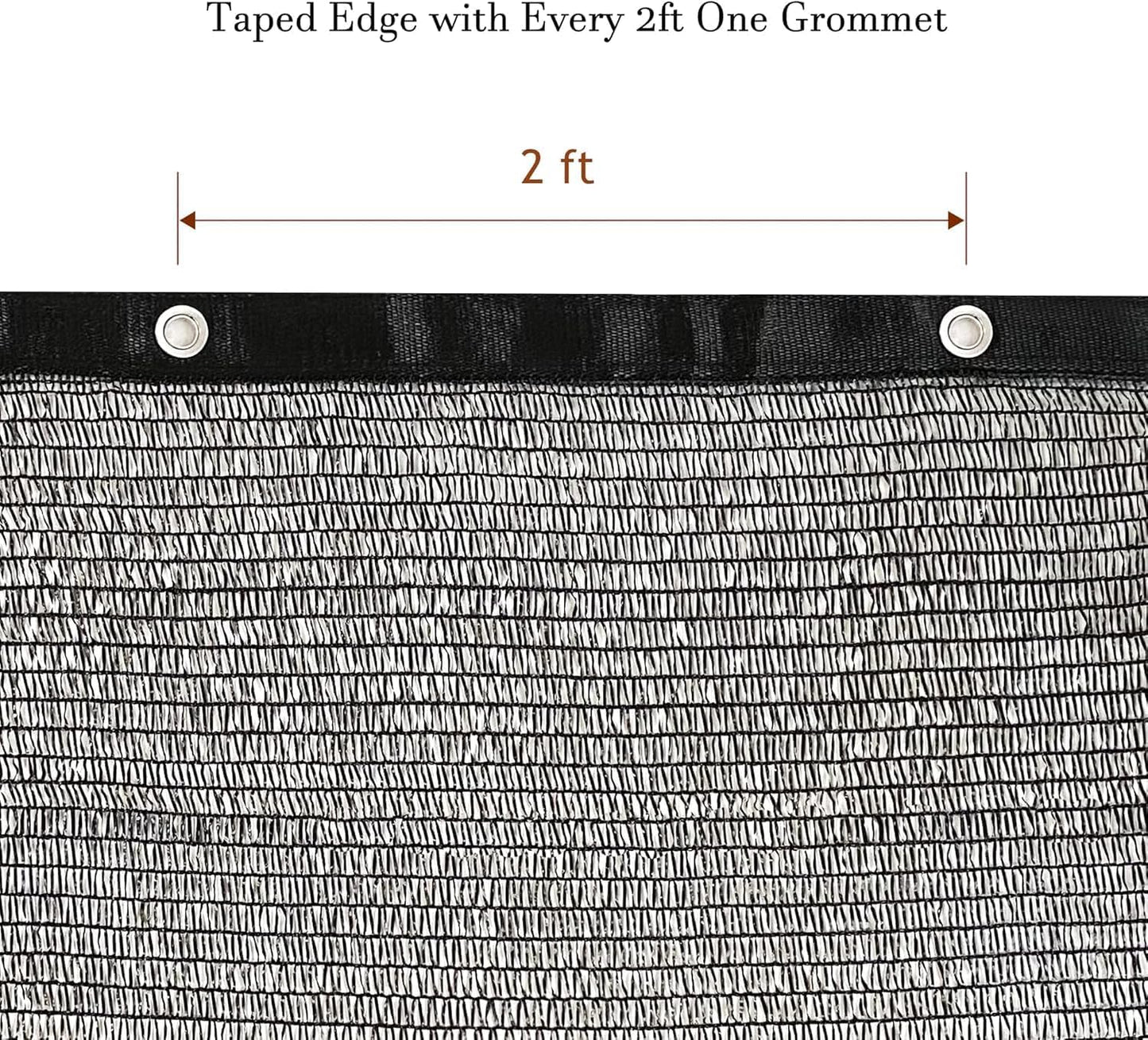 Garden expert 50% Black Shade Cloth 10x20FT Taped Edge with Grommets Sun Net Mesh for Garden Patio Backyard UV-Resistant
