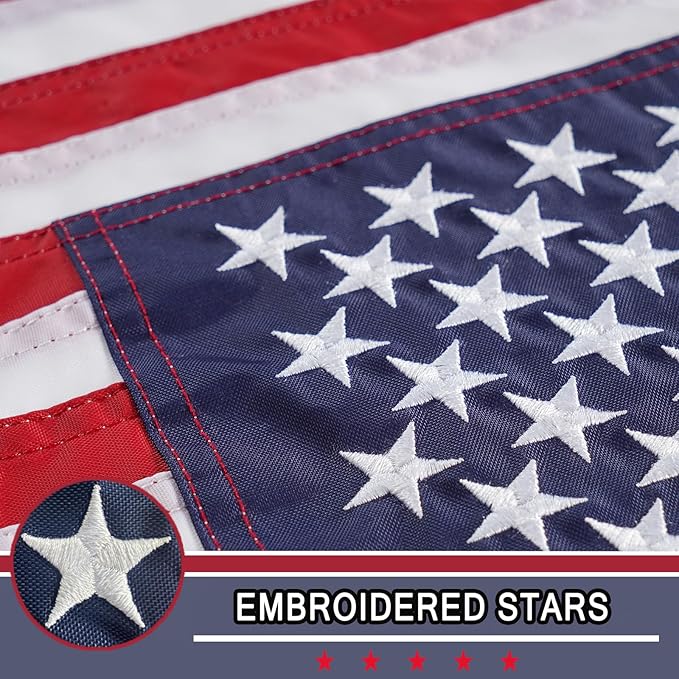 AZCOVER 2 Pack American Flag 12x18 Inch Boat Flag for Outside, 210D USA Small American Flags with Embroidered Stars Sewn Stipes and Brass Grommets for Marine Yacht UTV