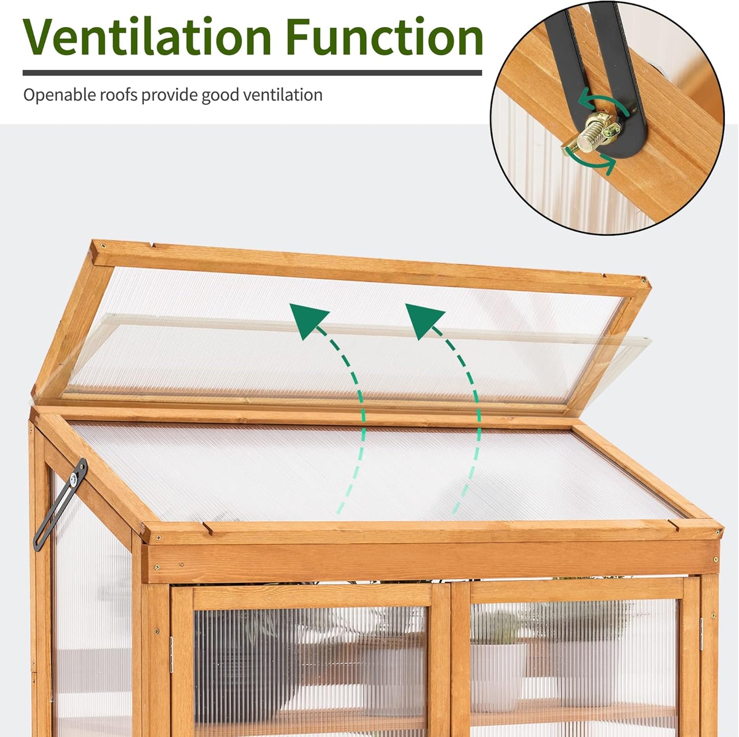 MCombo 2-Tier Wooden Cold Frame Garden Greenhouse Raised Flower Planter Shelf Bed Protection 6057-0160 (Orange)