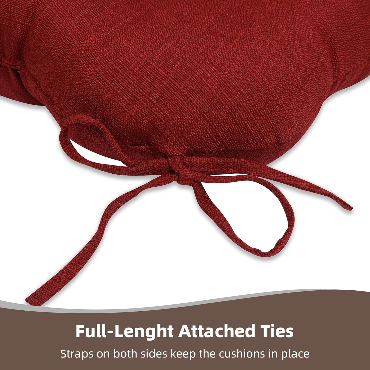 RACE LEAF Chair Cushions 19" x 19" Red - Outdoor/Indoor Patio Cushions Set of 2 - Replacement Cushions for Chairs and Seating - Chair Seat Pads for Porch, Deck, and Garden Seats