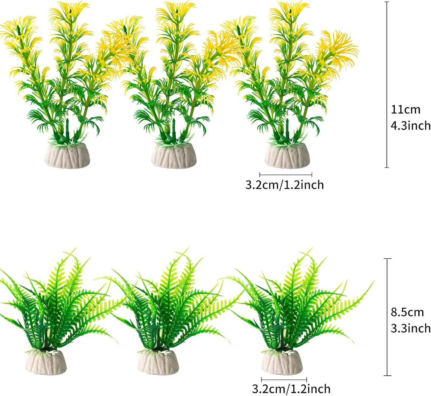 COMSUN 25 Pack Artificial Aquarium Plants, Small Size 4 inch Approximate Height Fish Tank Decorations Home Décor Plastic Yellow