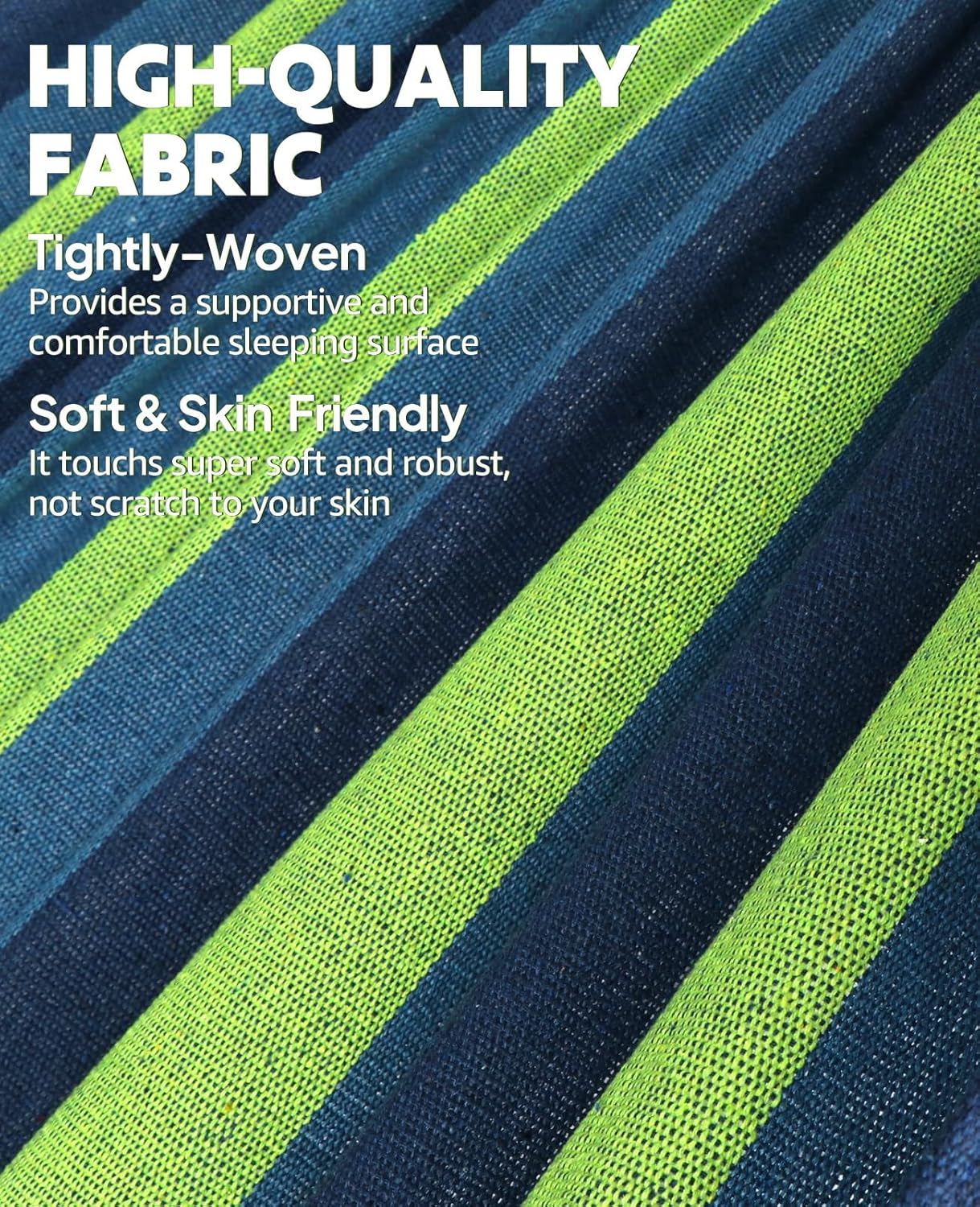 Chihee Cotton Hammock Large Soft Breathable Camping Hammock Holds Up to 660lbs Portable Tree Hammock with Detachable Spreader Bar Pillow 2 Strong Webbings 2 Carabiners Patio Garden Indoor Outdoor