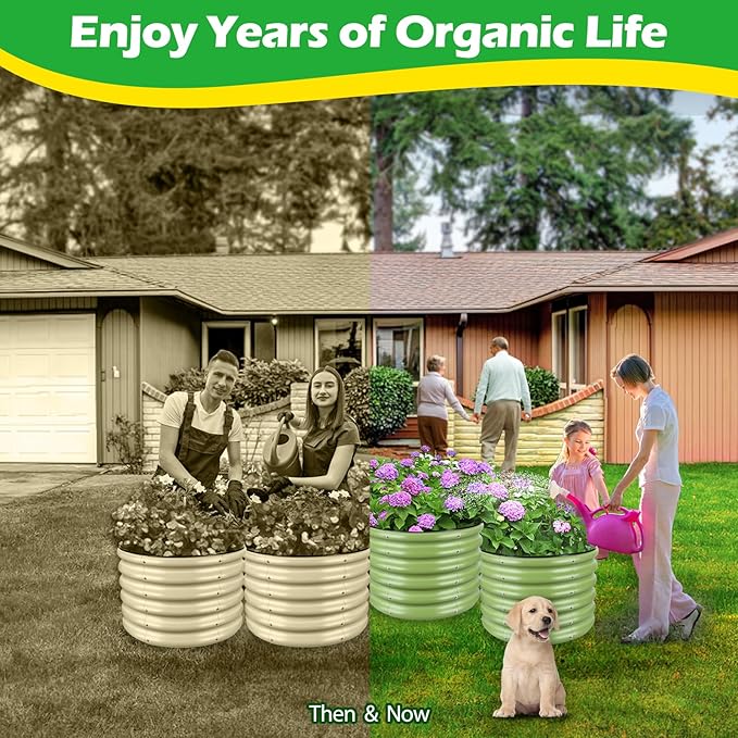 (2 Pack 2x2x1.4ft Galvanized Raised Garden Bed, Deep Metal Garden Bed, Large Raised Garden Beds Outdoor, Raised Beds for Gardening for Vegetables, Flowers, Fruits