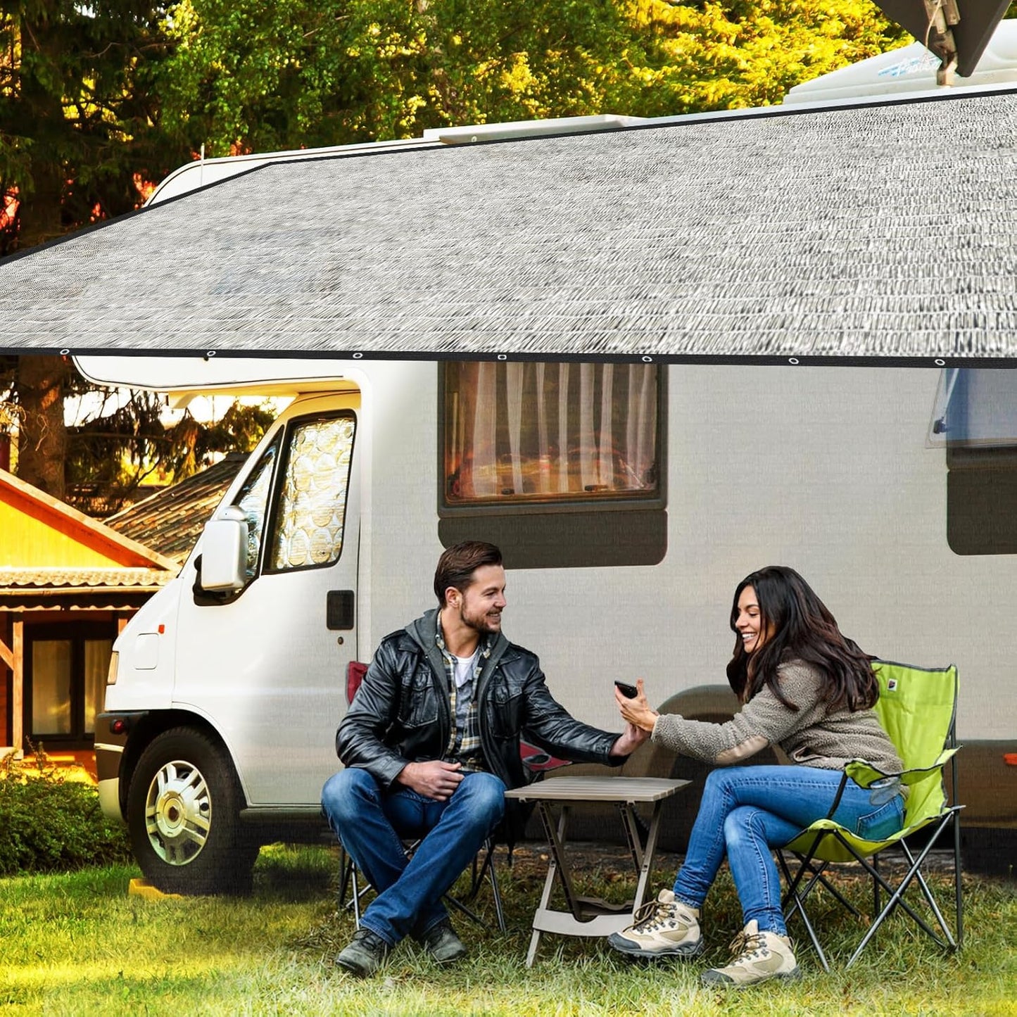 10×12FT Shade Cloth-80% Aluminum Sunblock Neting,Durable Mesh Tarp with Grommets,Shade Cloth for Garden,Car, Outdoor Pergola,Greenhouse,Chicken Coop and Dog Kennel(Silver)