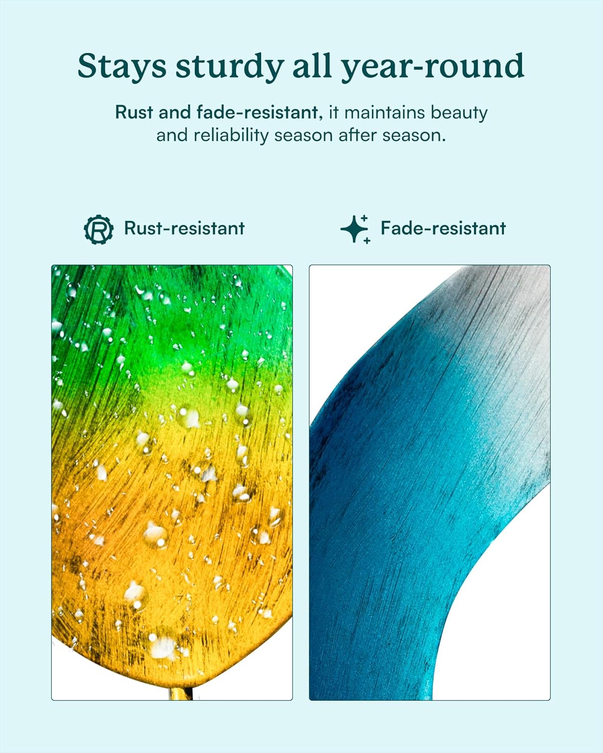 Yard Garden Wind Spinners with Stake - Large Outdoor Metal Wind Spinners, Lawn Yard Art Garden Decor (24" W x 84" H)