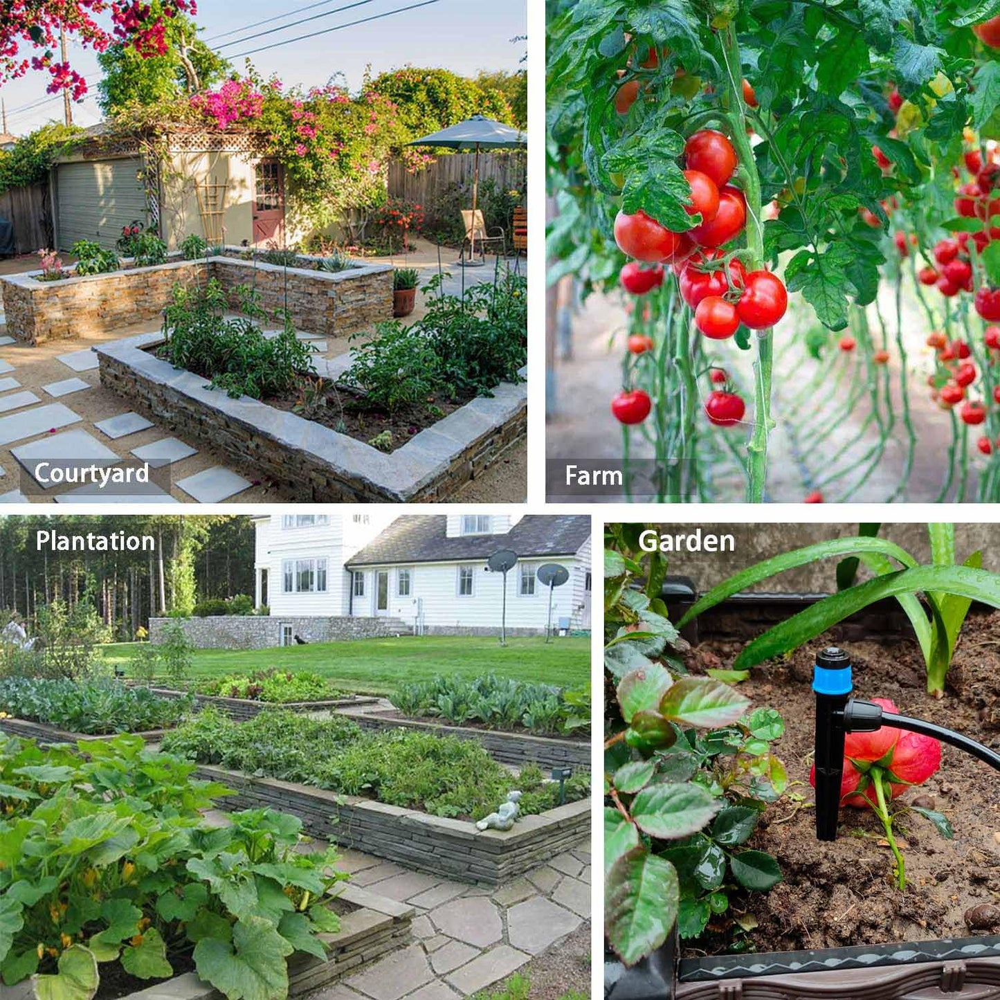 64FT Drip Irrigation Kit with Garden Timer Plant Watering System with Tubing Gushing Nozzles and Water Timer, Quick Connector Kits Easy to Assemble