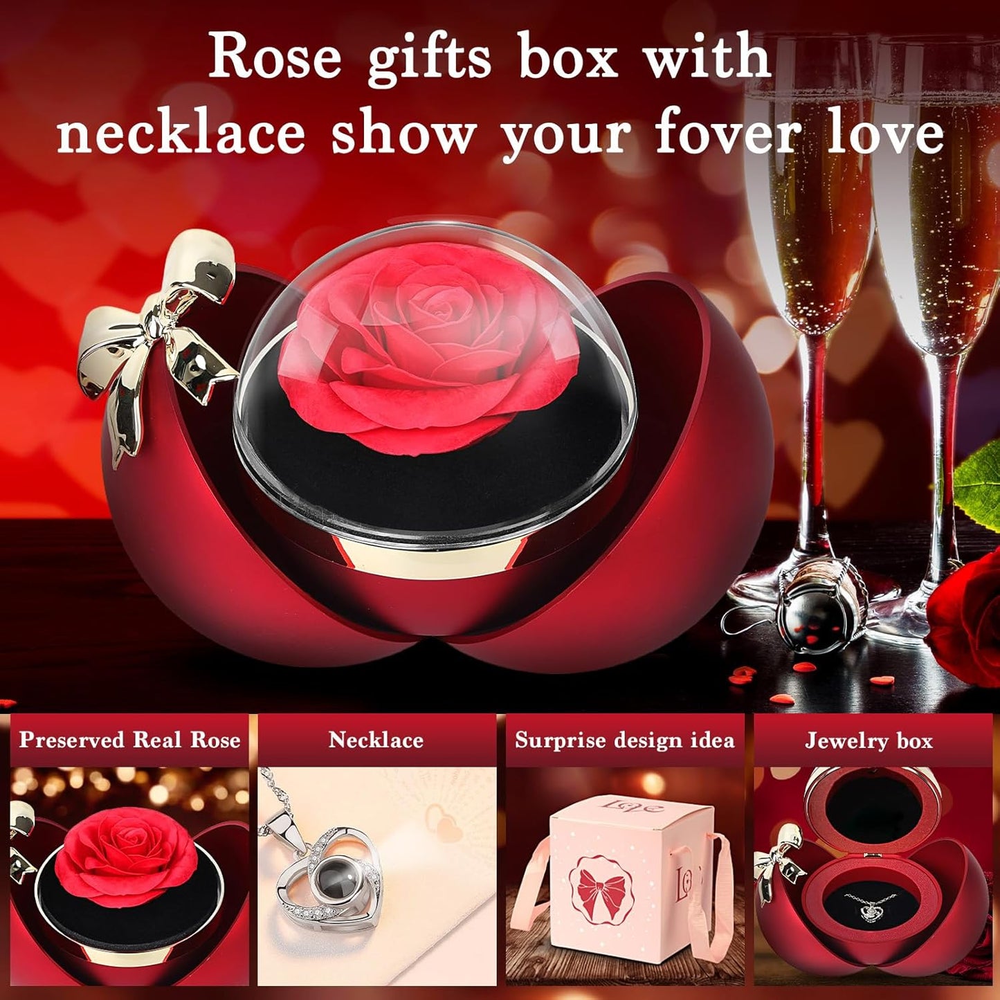 Preserved Red Real Rose-Eternal Flowers Rose Gifts for Mom Grandma Wife Girlfriend on Mothers Day Birthday Valentines Christmas Anniversary Romantic Gifts for Her with I Love You Romantic Gift (Pink)