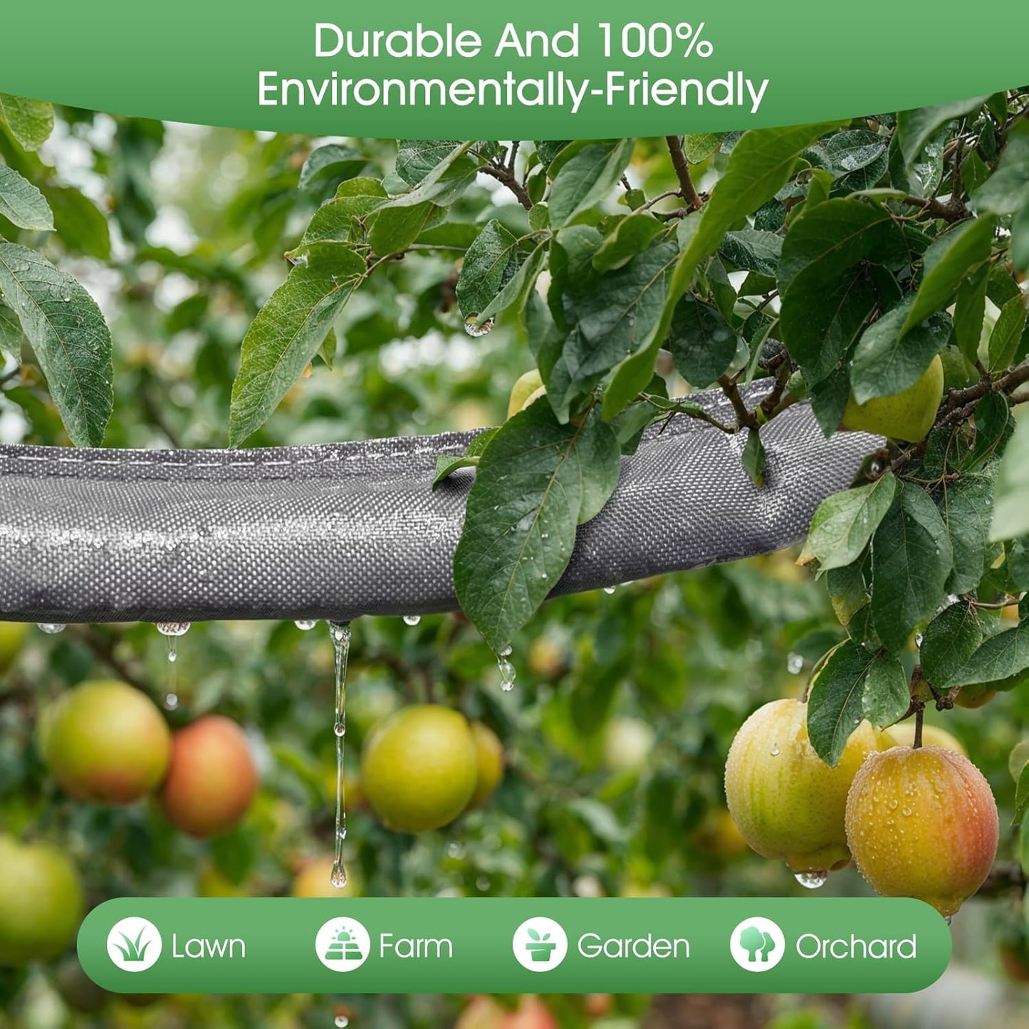 Flat Soaker Hose for Garden Beds 50 ft,Linkable Drip Irrigation Hose Save 80% Water, Leakproof Watering Hose with Holes, Duty Double Layer Flexible Leakproof