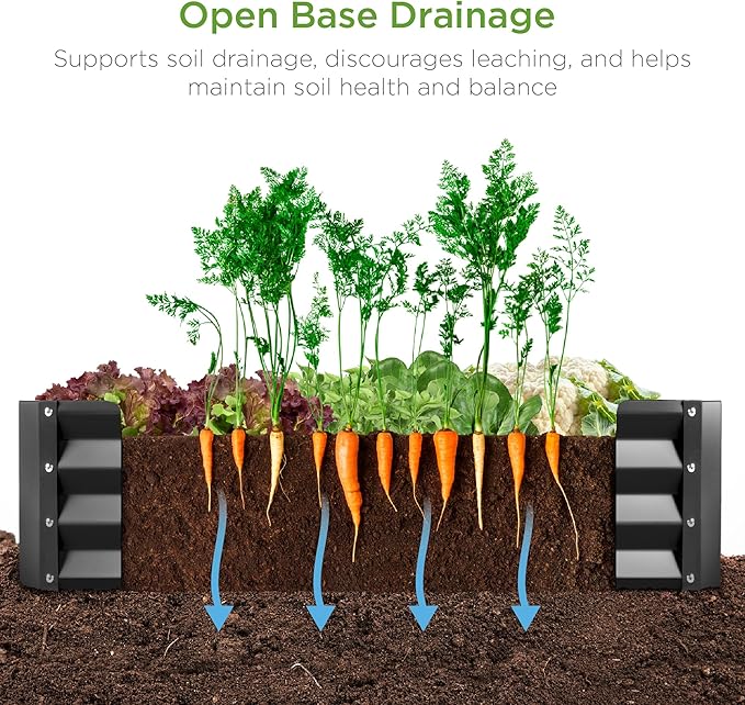 Best Choice Products 6x3x1ft Outdoor Metal Raised Garden Bed Box Vegetable Planter for Vegetables, Flowers, Herbs, and Succulents - Dark Gray