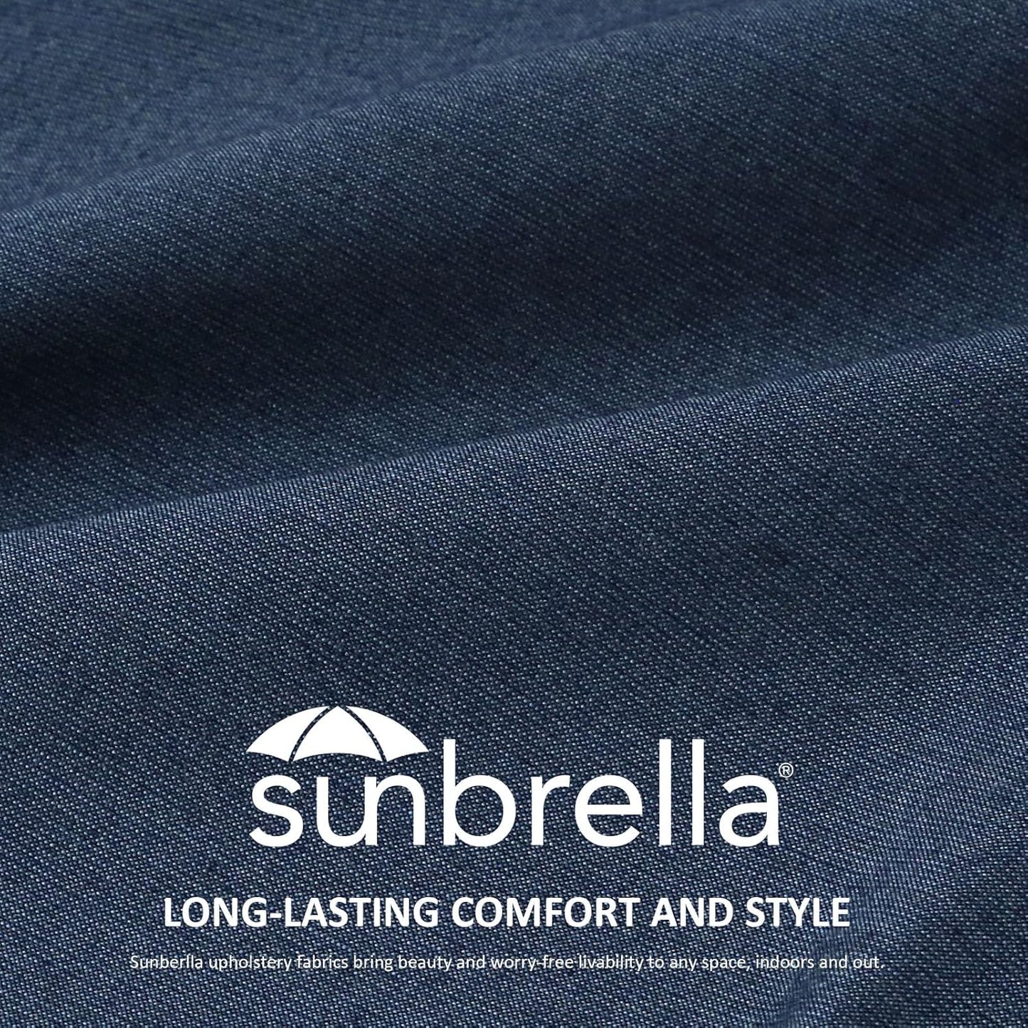 Sunbrella Square Corner Seat Cushions, 18.5" x 16" x 3", Set of 4, Indoor Outdoor Water Repellent Universal Chair Pads with Ties for Patio Furniture, Garden Dining Chairs, Specrtum Indigo