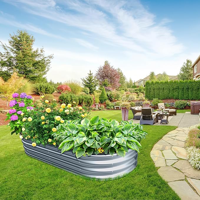 Raised Garden Bed -5×3×1ft Galvanized Planter Box for Outdoor Gardening and Planting, Ideal for Vegetables and Plants