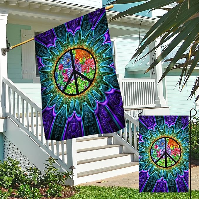 FLAGWIX Flags - Hippie Just A Little Something To Brighten Your Day Flag QNK163F, House Flag (29.5" x 39.5") - USA House Garden Flags Premium Polyester - Decorative Outdoor Flags
