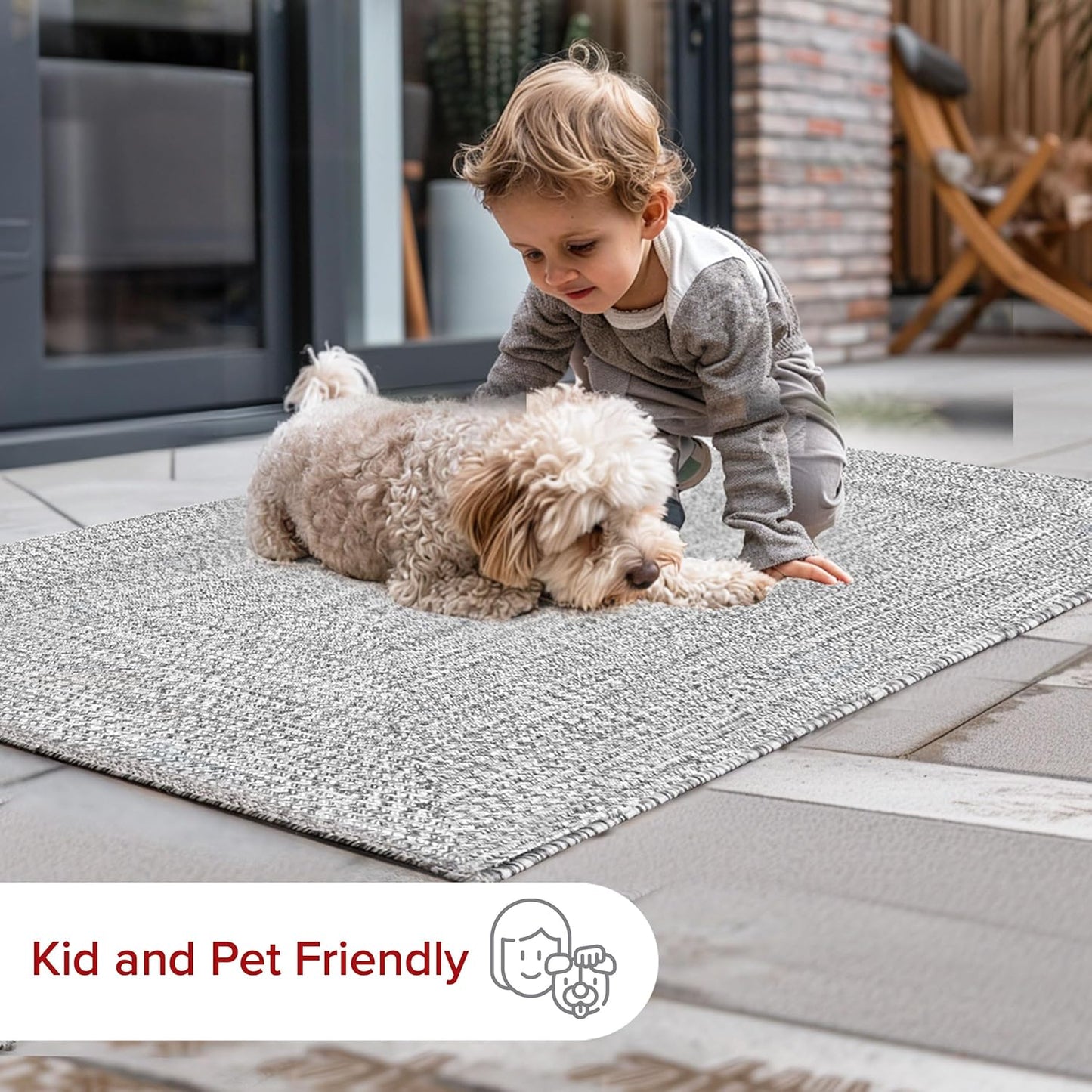 nuLOOM 2' x 6' Solid Hand Braided Indoor/Outdoor Area Rug, Pet-Friendly, High Traffic, Weather Resistant, for Patio, Balcony, Bedroom, Living Room, Dining Room, Wynn Salt And Pepper