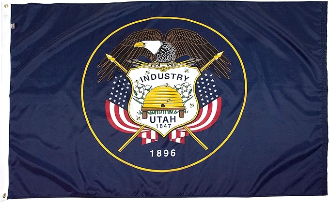 FlagSource Utah Nylon State Flag, Made in the USA, 4x6'