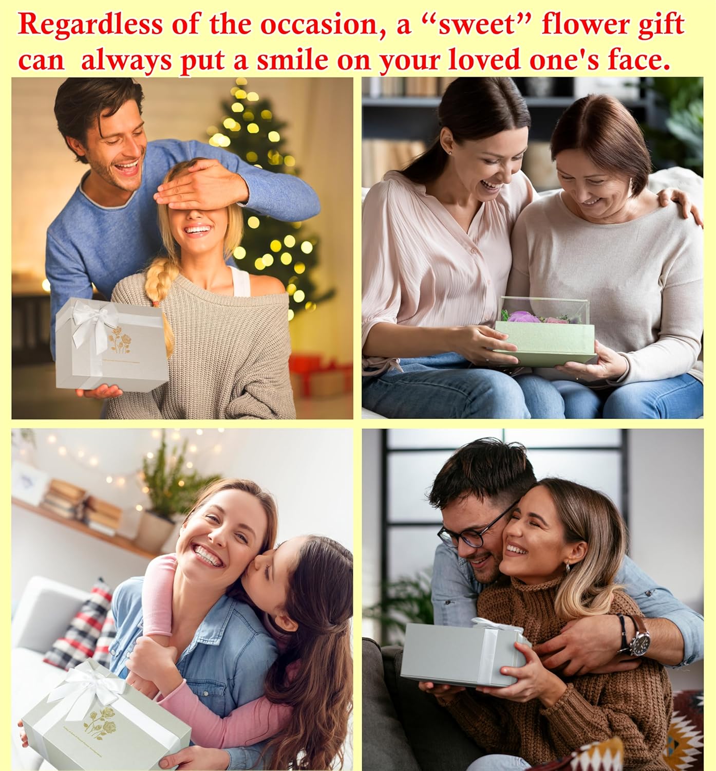 Valley of Rain & Forest Long-Lasting Real Flowers, Handcrafted Preserved Rose Bush For you to Send Love for All Occasions, Floral Arrangement for Indoor Decoration (Red White Roses Arrangement)