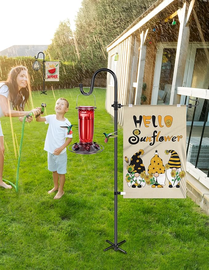 XDW-GIFTS Garden Flag Stand, Sturdy 2-Pack Flag Pole Holder with Shepherd Hook for Yard Decorations Outdoor Garden Flag Holder for 14''x20'' Flags 45 in Heavy Duty Yard Flag Post Stake (Without Flag)