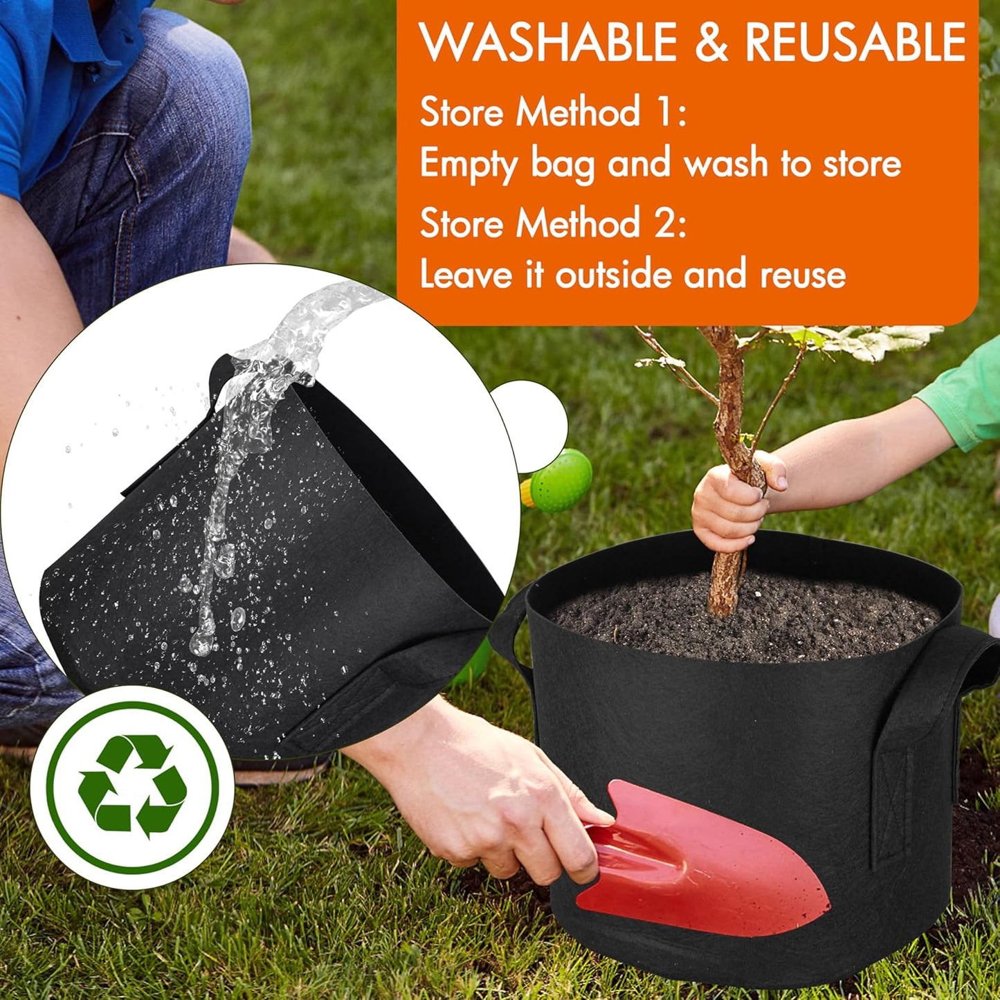 Gardzen 20-Pack 2 Gallon Grow Bags, Aeration Fabric Pots with Handles, Heavy Duty Plant Bags for Plants