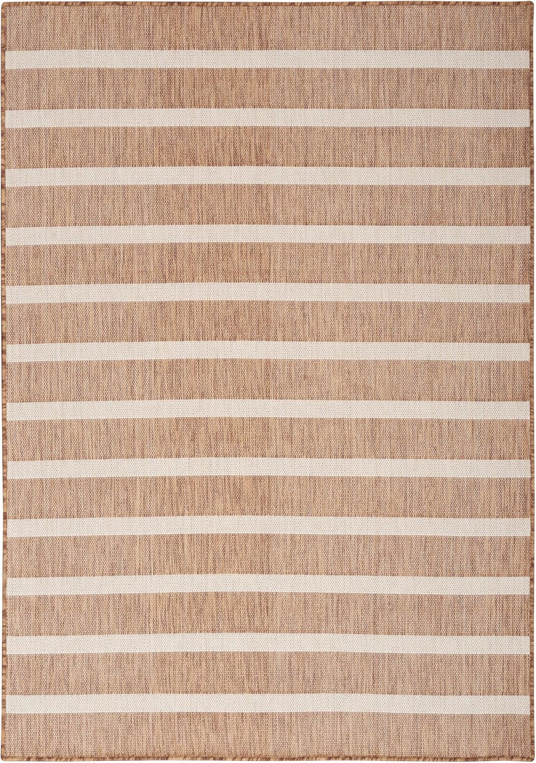 Nourison Home Positano Indoor/Outdoor Jute Ivory 6' x 9' Area Rug, Easy Cleaning, Non Shedding, Bed Room, Living Room, Dining Room, Deck, Backyard, Patio (6x9)