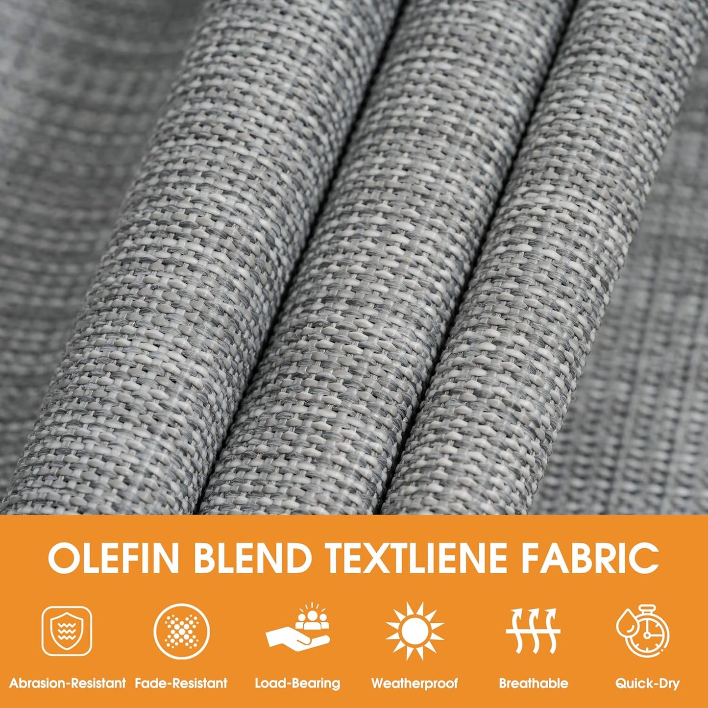 Lazy Daze Hammocks 11 FT Double Outside Hammock Quick Dry Olefin Fabric Hammock with Spreader Bar & Side Pocket for Outdoor Poolside Backyard 450 lbs Capacity, Gray