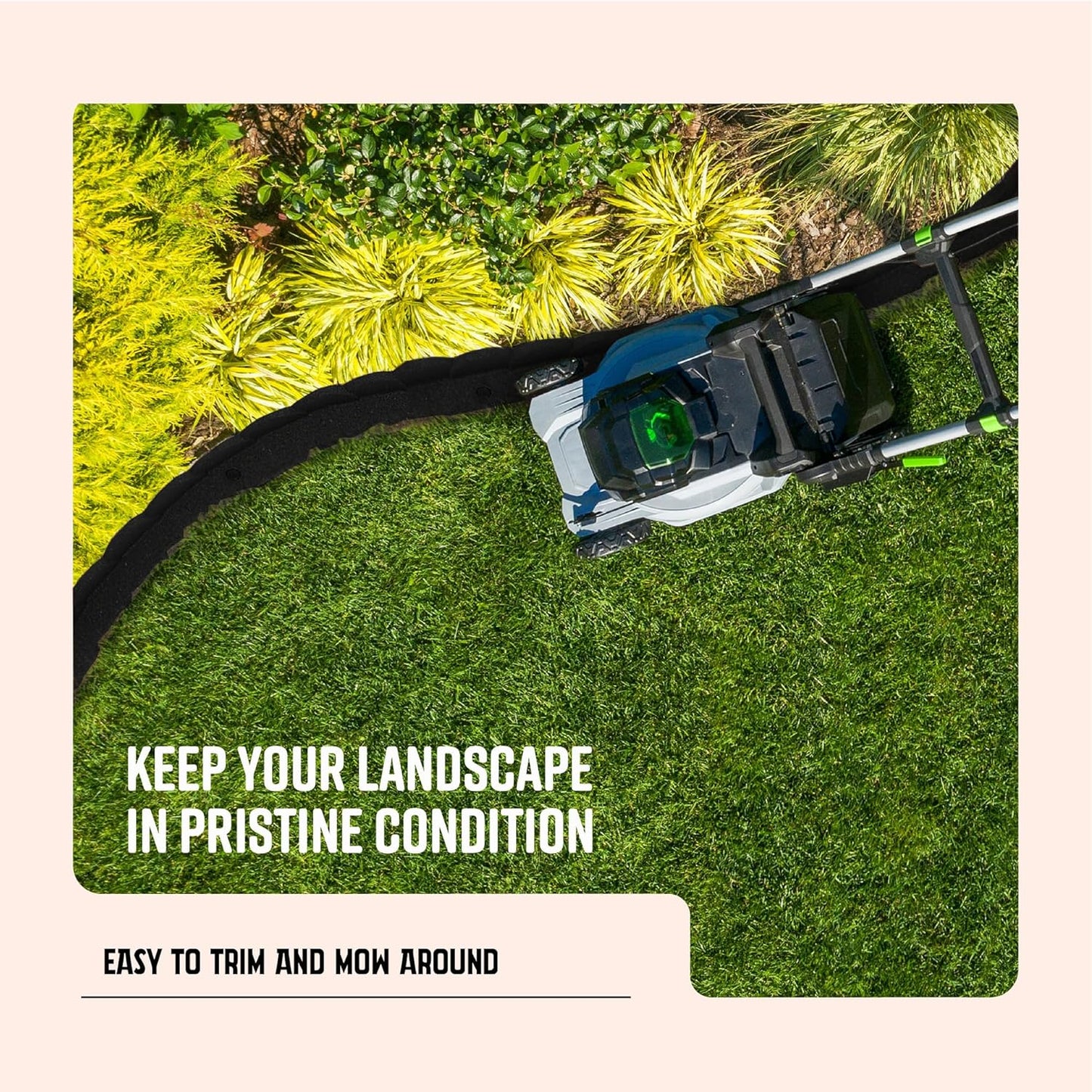 Playsafer L Shaped Flexible Rubber Scalloped Edger for Lawns Landscaping and Playground | Easy No Dig Installation| 4' Long (1, Black)