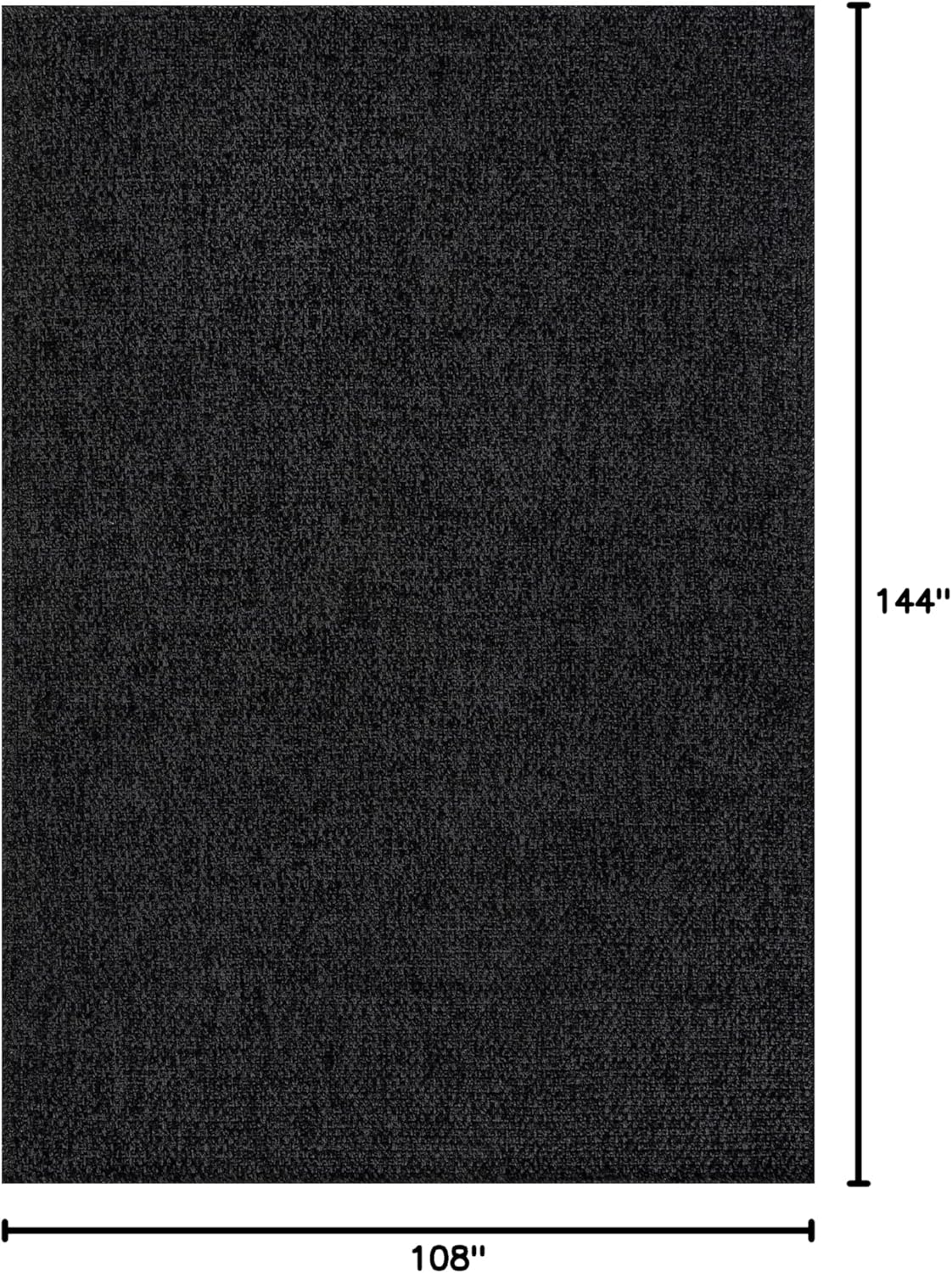 CAMILSON Easy Jute Rug 9x12, Indoor Outdoor Dark Gray Black Farmhouse Area Rugs for Living Room Patio and Kitchen Rug Solid Boho Woven Design Easy-Cleaning Washable Outside Carpet Alfombras (9 x 12)