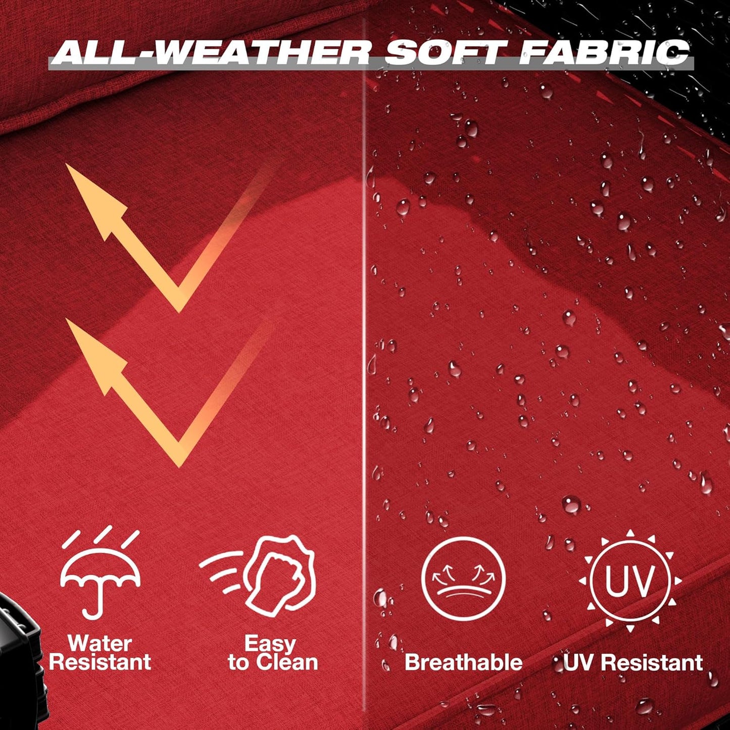 Joyside Wicker Patio Furniture Sets, 5 Pieces Upgraded Large Size Outdoor Furniture with Swivel Rocking Patio Chairs, Outdoor Ottoman and Side Table, Thick Cushions, Wide Armrest