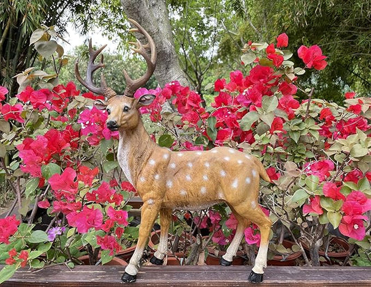 XTAPAN Resin Sika Standing Deer Statue Garden Animals Decorations Outdoor Sculpture Yard Art Decor Lawn Ornaments Clearance Patio Decoration Figurine Christmas Home Decorations