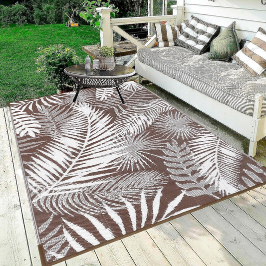 HiiARug Outdoor Rug 5x7Ft Outdoor Plastic Straw Rug Waterproof Outdoor Rugs for Patios Clearance Reversible Patio Mat Outdoor Carpet for Patio Camping Porch Deck RV Camper Backyard