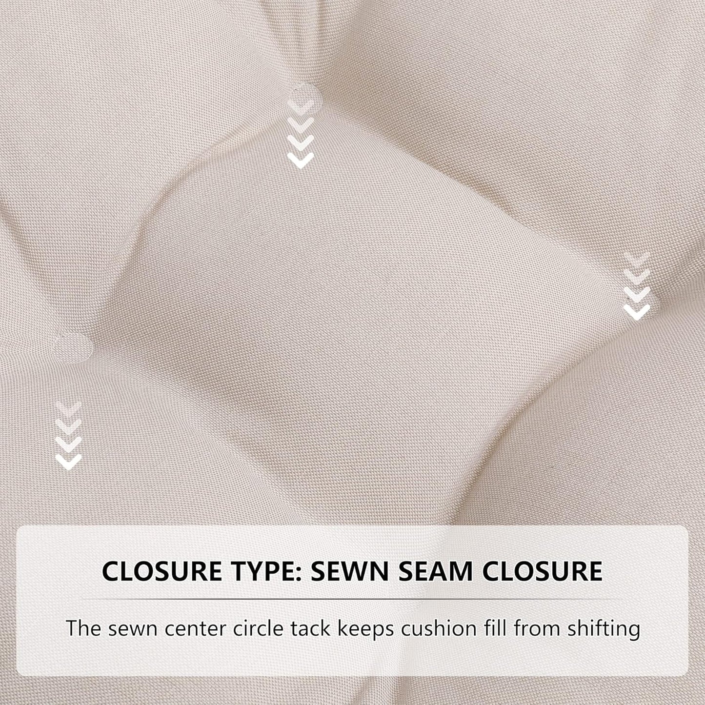 RACE LEAF Patio Chair Cushions 19x19 Inch 4 Pack, Thickened Outdoor Seat Cushions Water Resistant with Non-Slip Ties & Stain Resistant Tufted Design (Beige)