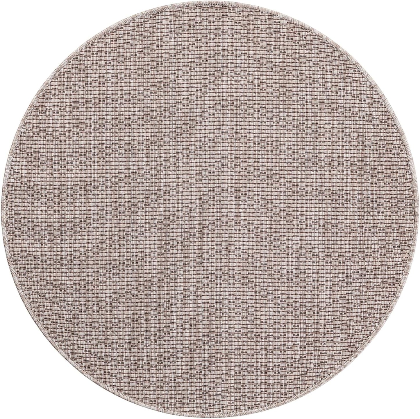 Unique Loom Outdoor Solid Collection Area Rug (3' 3" Round Beige/Ivory)