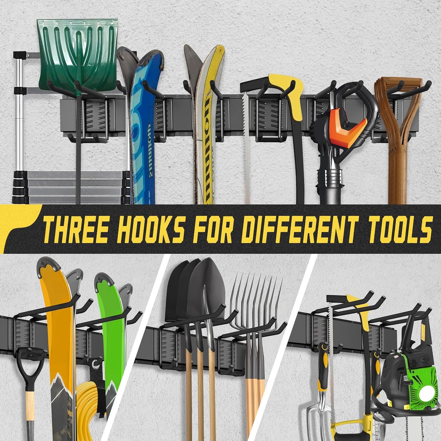 Garage Wall Organizer,21Pack Carries 1200 lbs,Garden Tool Organizer 99in with Large Storage Space,Easy Assembly, Sturdy Design,for Efficient Tool Storage Garage Organization