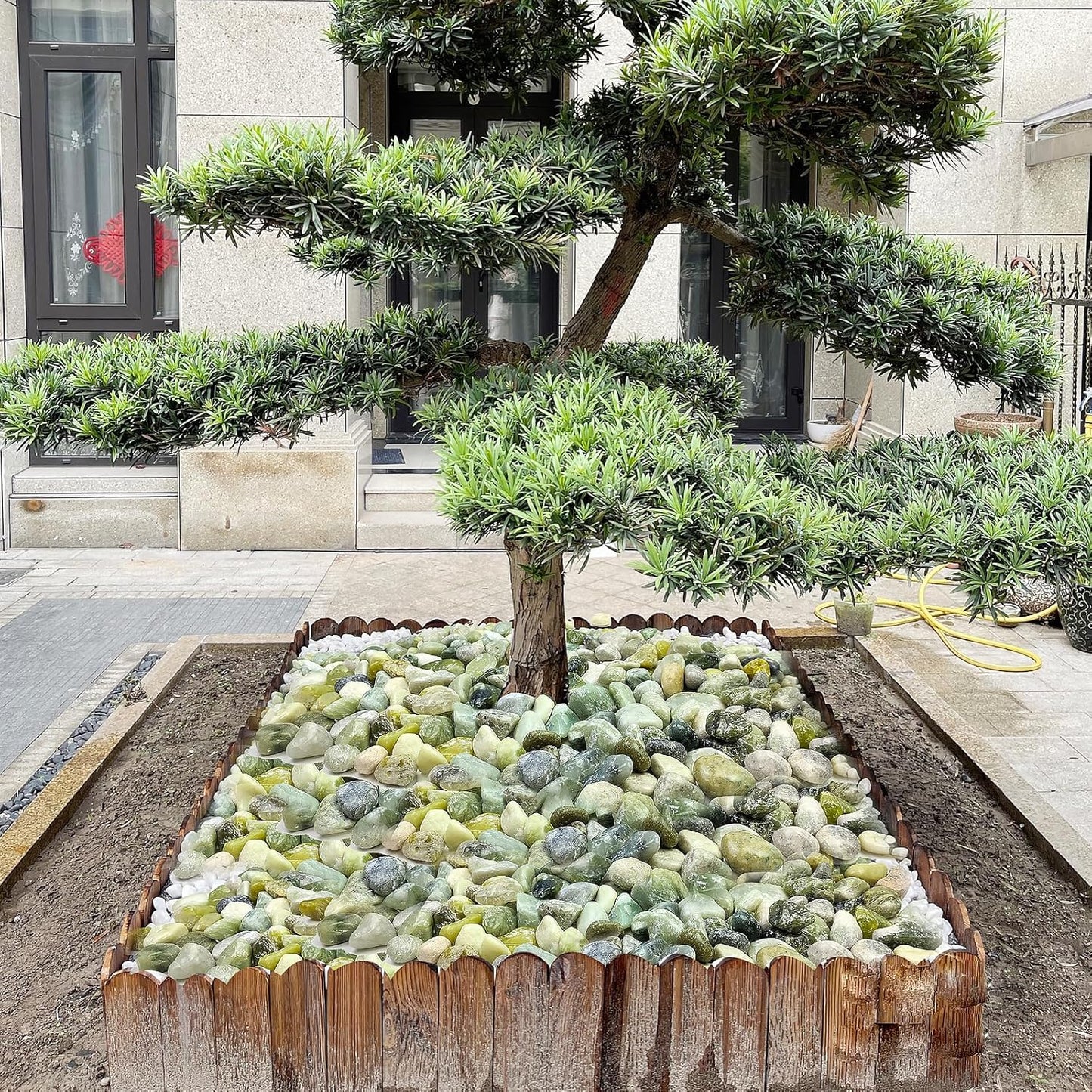 40 lbs Jade River Rocks for Landscaping, 2-3 Inch Large Polished Pebbles. Decorative Green Gravel Stones for Plants, Vases and Garden