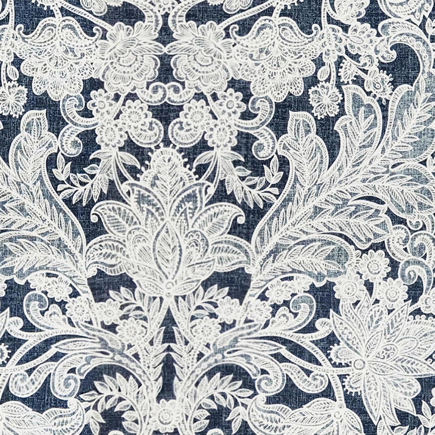 LVTXIII Outdoor Low Back Chair Cushions, Seasonal Replacement Adirondack Chair Cushion with Ties, Patio Waterproof Seat Cushions for Home Garden Use, 21 W x 21 D, Set of 2, Damask Lapis