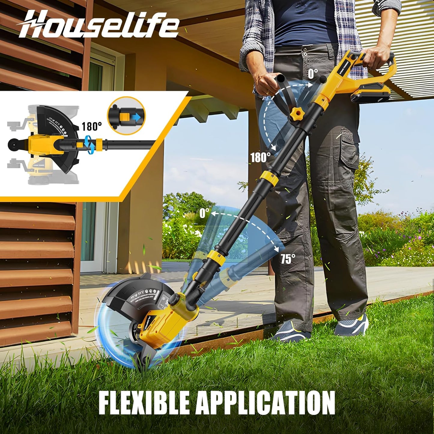 Cordless Hedge Trimmer+String Trimmer+Leaf Blower Combo Compatible with Dewalt 20v Max Battery(Tool Only), Cordless Weed Wacker & Shrub/Bush Trimmer & Electric Leaf Blowers for Lawn Care, Garden, Yard